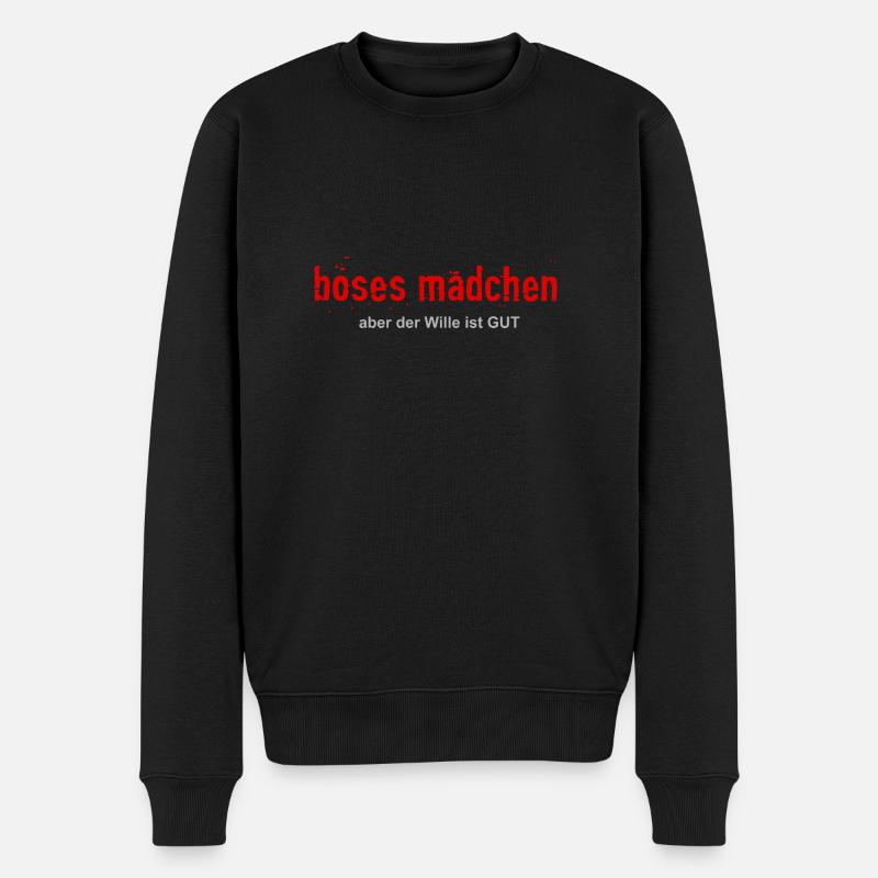 Böses Mädchen - Männer Premium Bio Pullover - Schwarz