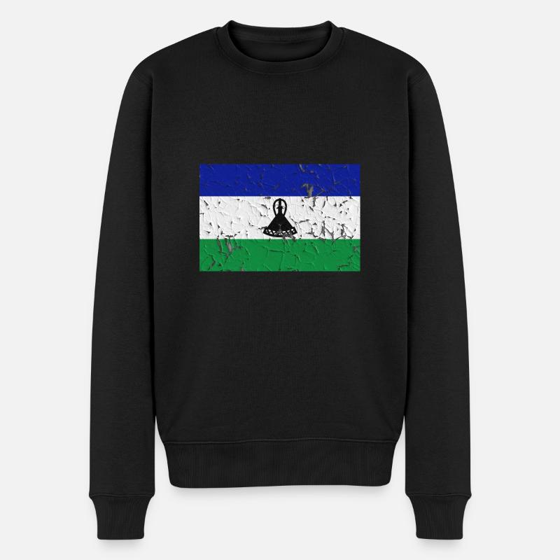 Lesotho Lesotho - Männer Premium Bio Pullover - Schwarz
