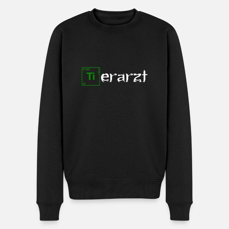 Tierarzt white - Männer Premium Bio Pullover - Schwarz