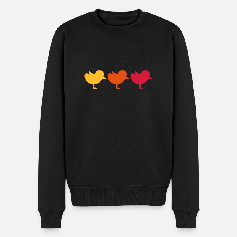 3 Küken Silhouette Team - Männer Premium Bio Pullover - Schwarz