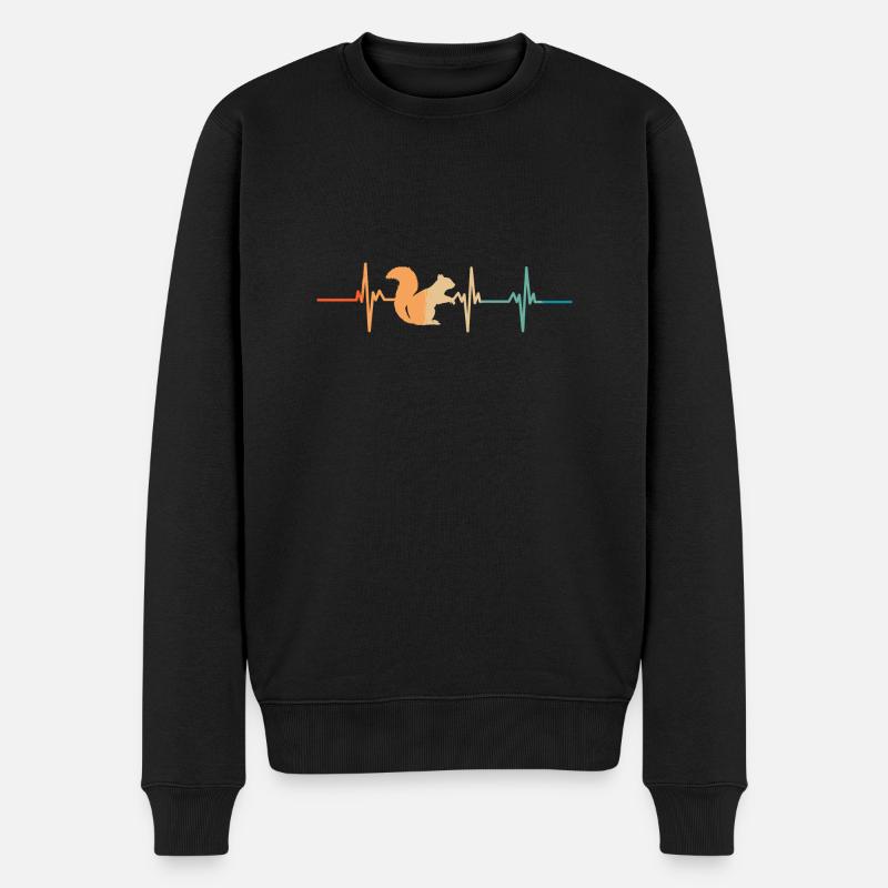 Herzschlag des Eichhörnchens - Männer Premium Bio Pullover - Schwarz
