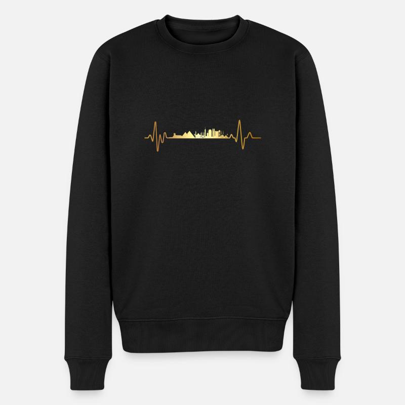 Herzschlag Ägypten - Männer Premium Bio Pullover - Schwarz