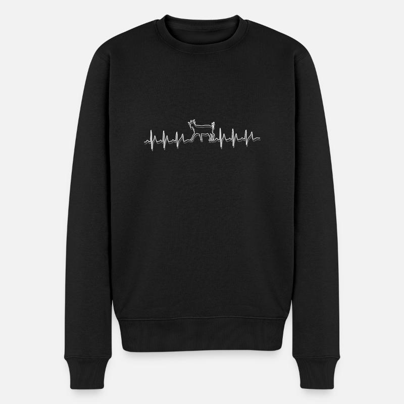 Mon cœur bat pour les chèvres - Pull Premium bio Homme - noir