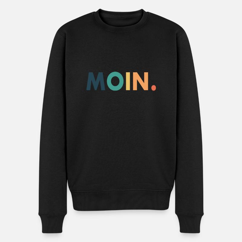 Moin Retro Geschenk Dialekt Deutsch - Männer Premium Bio Pullover - Schwarz