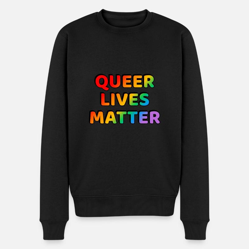 Queere Leben sind wichtig LGBT Pride schwul Regenbogen - Männer Premium Bio Pullover - Schwarz