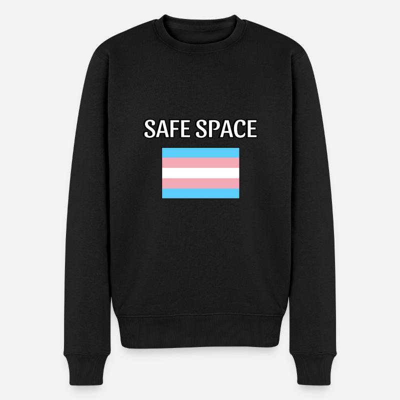 TRANS Safe Space - Transgender Pride - Männer Premium Bio Pullover - Schwarz