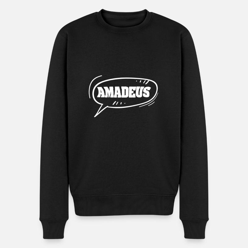 Vorname Amadeus - Männer Premium Bio Pullover - Schwarz