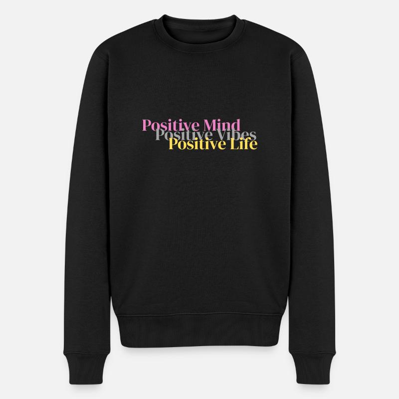 positif. Vibrations positives. Vie positive - Pull Premium bio Homme - noir