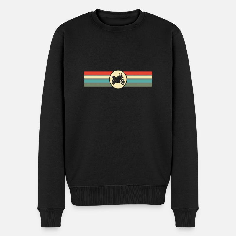 Motorrad Retro - Männer Premium Bio Pullover - Schwarz