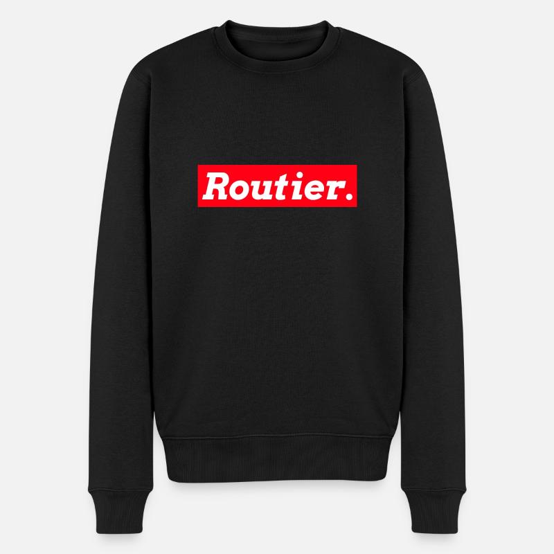 Routier - Rectangle Rouge - Pull Premium bio Homme - noir