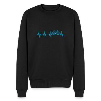 Fahrrad Herzschlag Pulsschlag - Männer Premium Bio Pullover - Schwarz - Vorne - Nico (187cm)