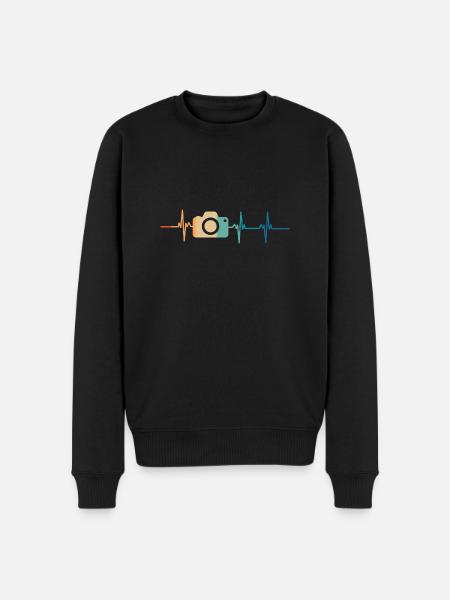 Heartbeat Camera - Men's Premium Organic Jumper - black