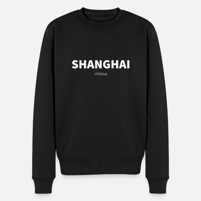 shanghai - Männer Premium Bio Pullover - Schwarz