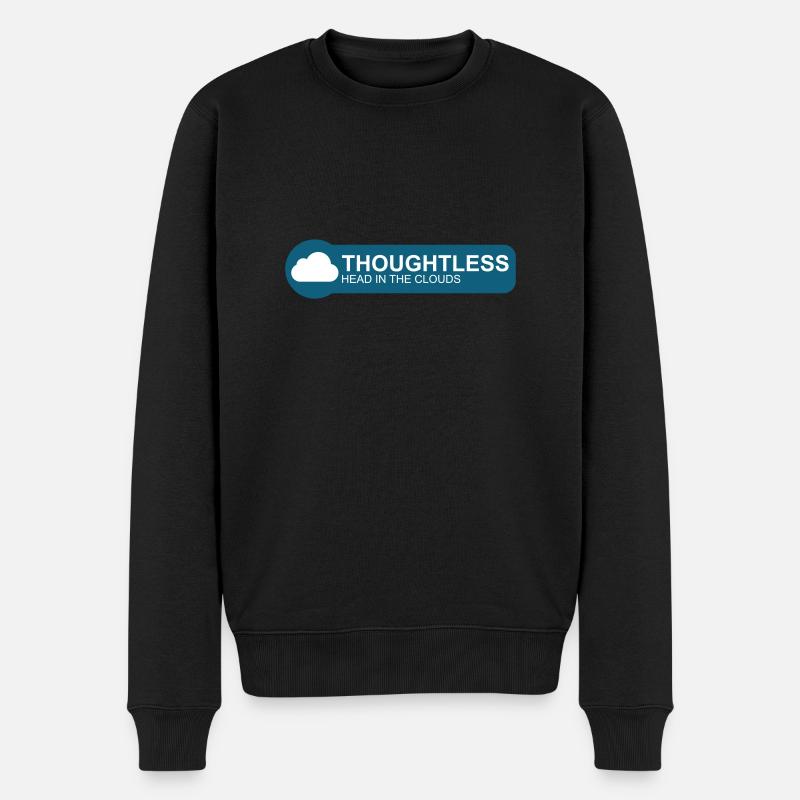 HEAD IN THE CLOUDS - Männer Premium Bio Pullover - Schwarz