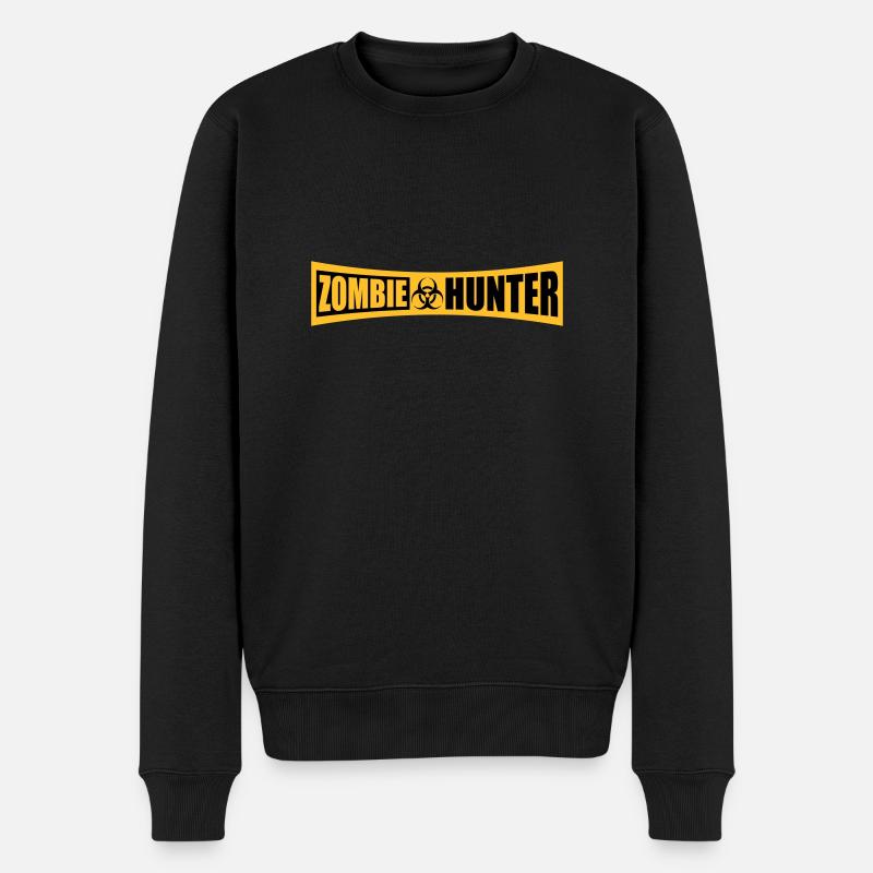 zombie hunter Halloween Zitat - Männer Premium Bio Pullover - Schwarz