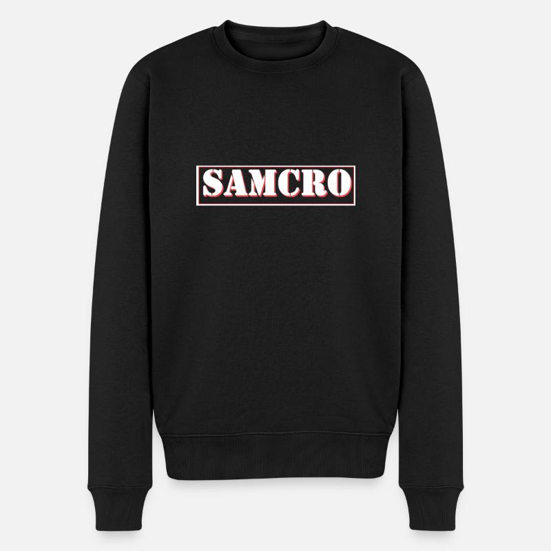 samcro - Männer Premium Bio Pullover - Schwarz