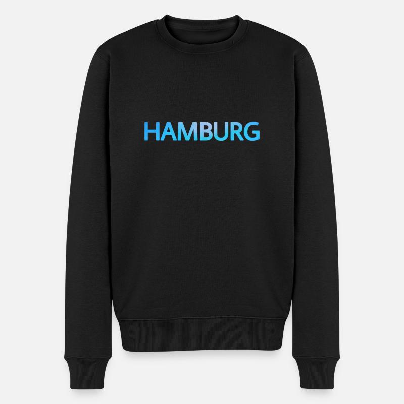 Hamburg - Männer Premium Bio Pullover - Schwarz