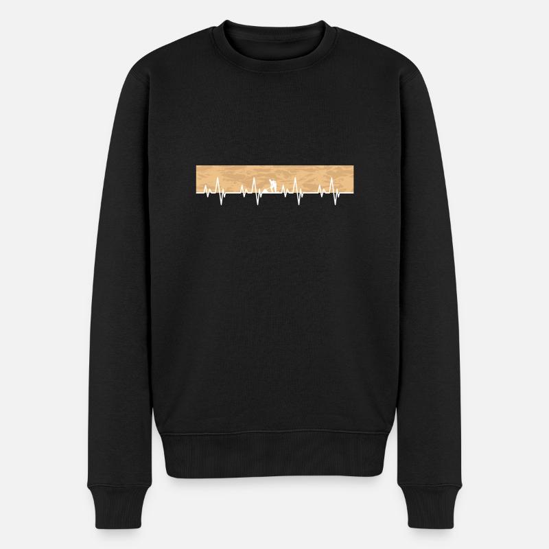 Bauarbeiter Herzschlag Arbeiter - Männer Premium Bio Pullover - Schwarz