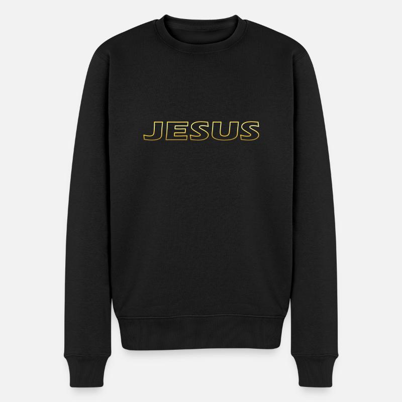 Lettrage de Jésus - Pull Premium bio Homme - noir