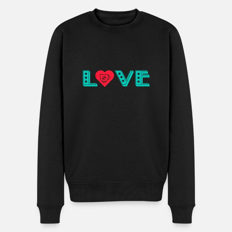 J’AIME LE CAFÉ J’AIME LA VIE - Pull Premium bio Homme - noir
