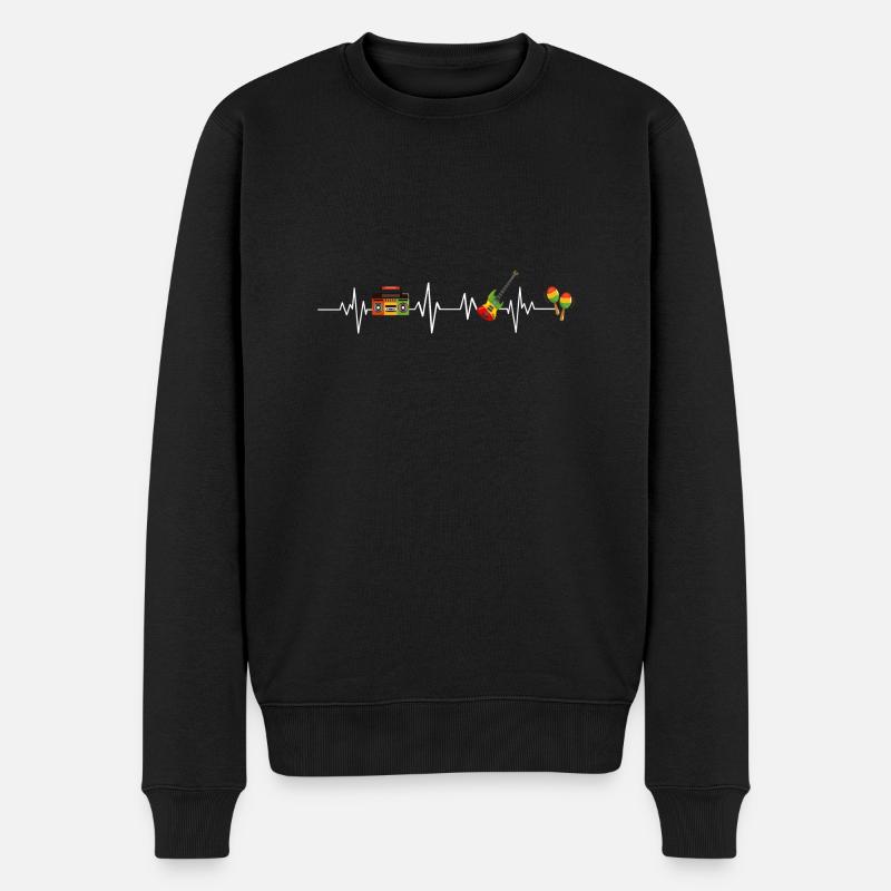 Battement de cœur reggae - Pull Premium bio Homme - noir