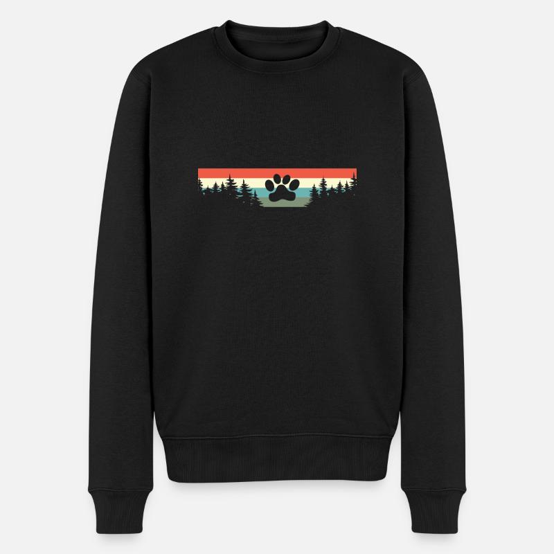 Pfote Geschenkidee Pfotenabdruck - Männer Premium Bio Pullover - Schwarz