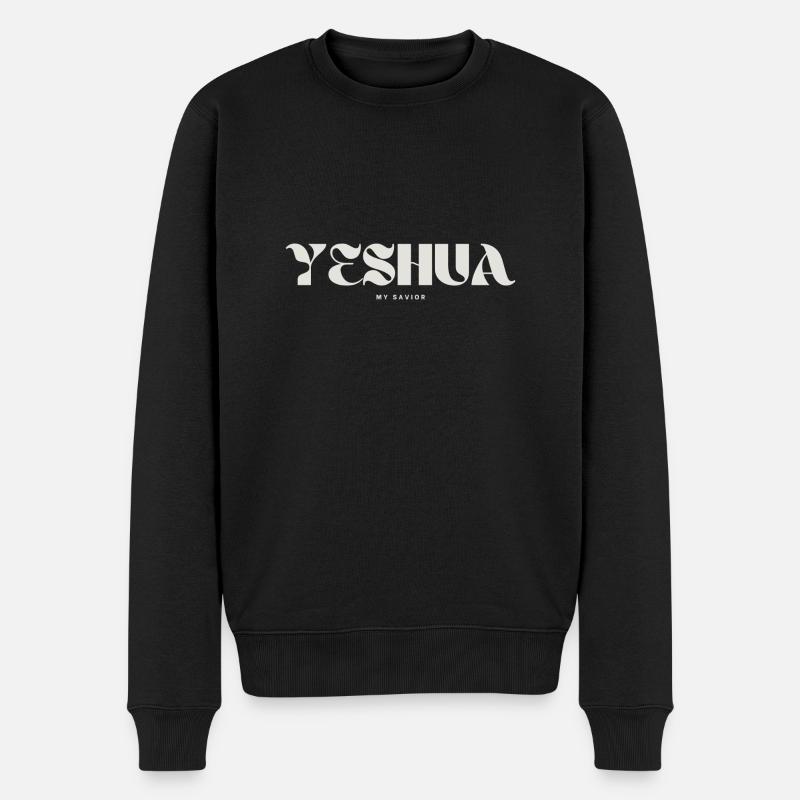 Yeshua - Männer Premium Bio Pullover - Schwarz