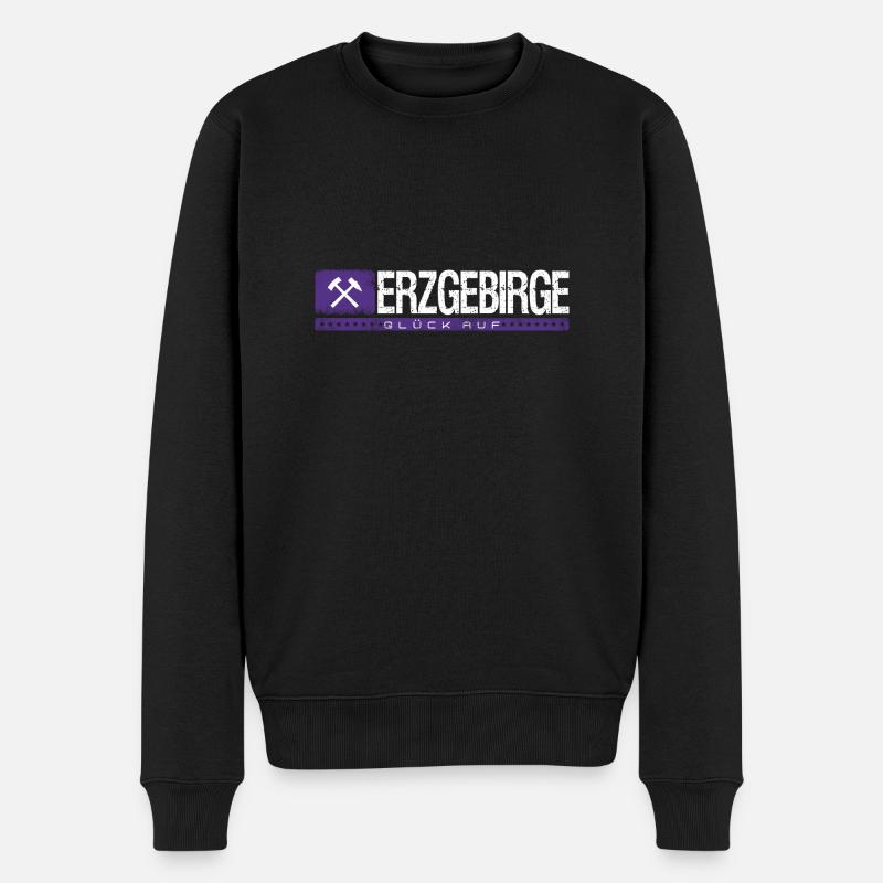 Glück auf Erzgebirge - Männer Premium Bio Pullover - Schwarz