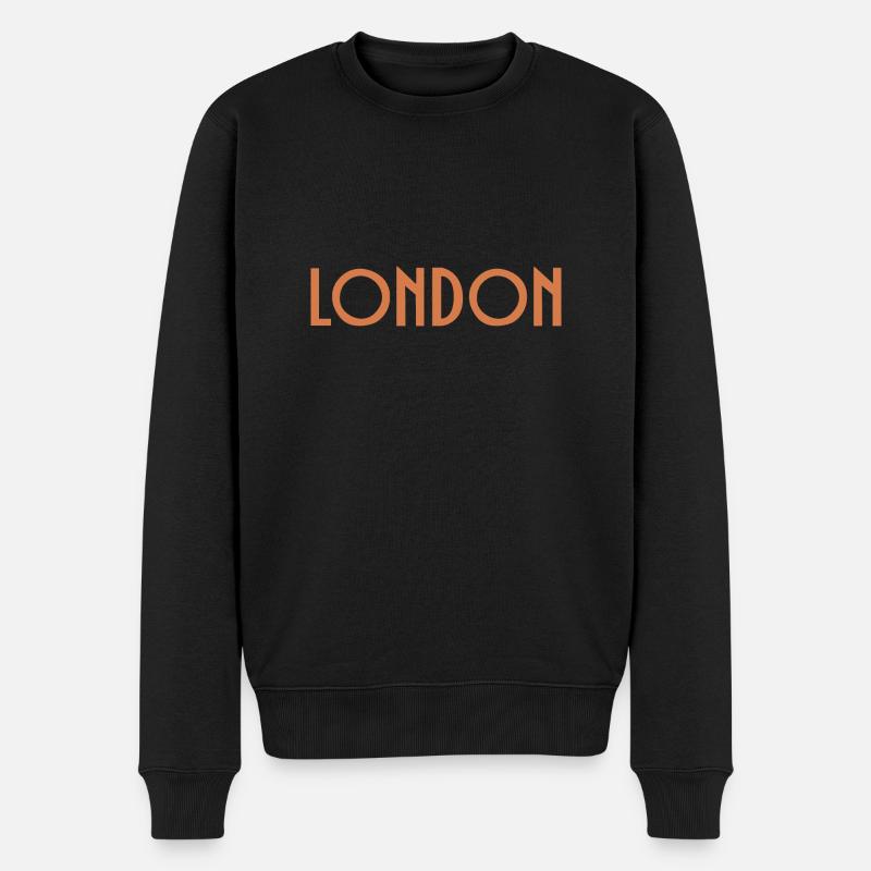 London - Männer Premium Bio Pullover - Schwarz