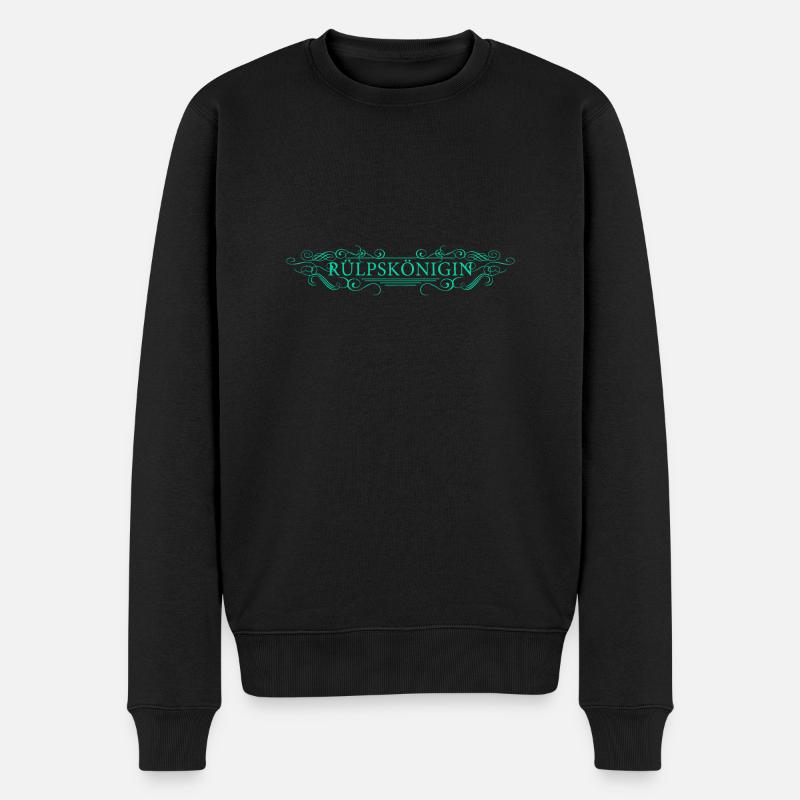 Rülpskönigin (Front) - Männer Premium Bio Pullover - Schwarz