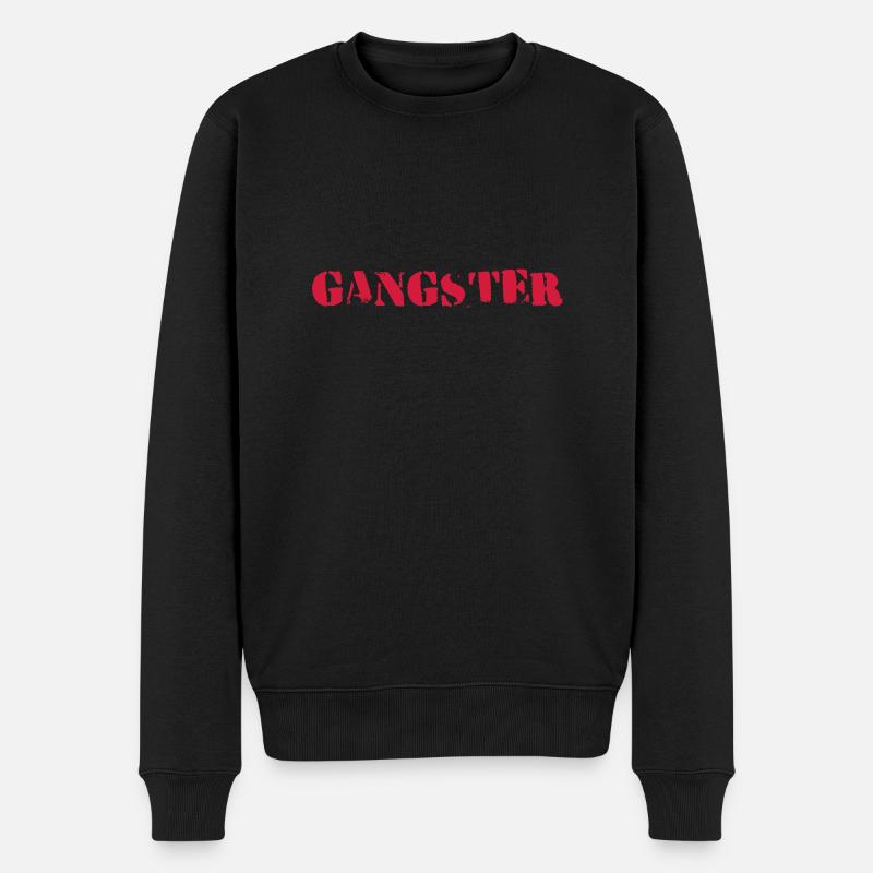 gangsters - Pull Premium bio Homme - noir