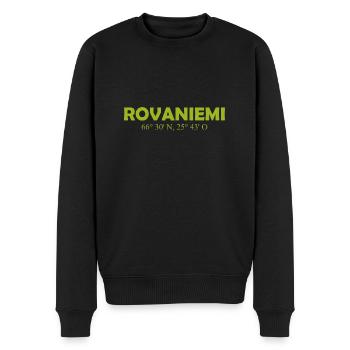 Rovaniemi - Finland - Coordinates - Longitude - Men's Premium Organic Jumper - black - Front - Nico (187cm)