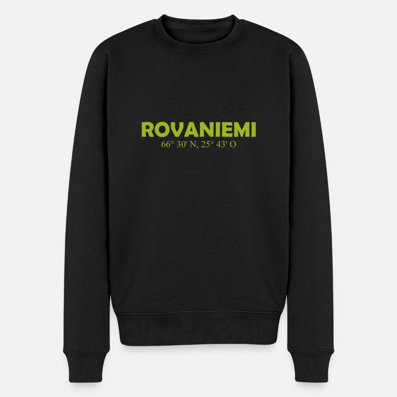 Rovaniemi - Finlande - Coordonnées - Longitude - Pull Premium bio Homme - noir