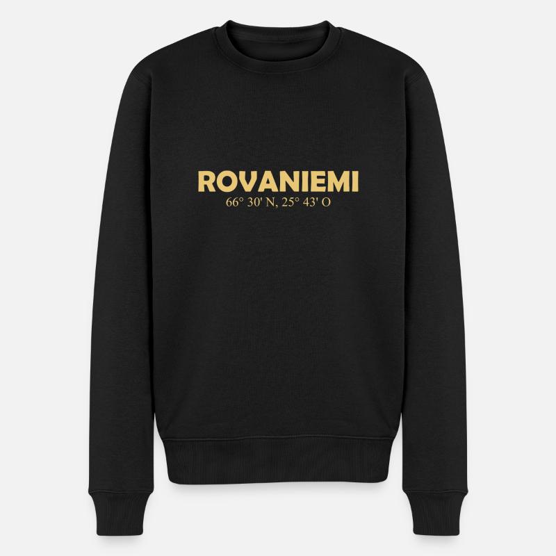 Rovaniemi - Finlande - Coordonnées - Longitude - Pull Premium bio Homme - noir