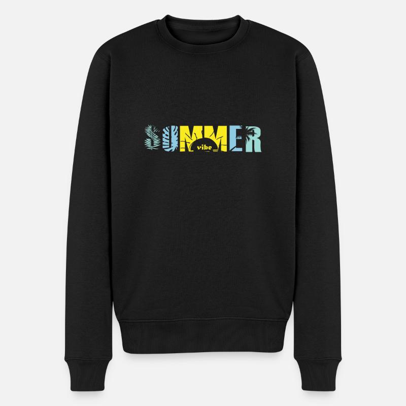 SOMMERSTIMMUNG - Männer Premium Bio Pullover - Schwarz