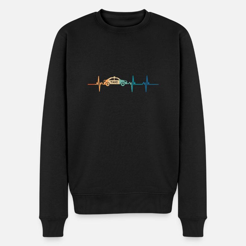 Taxi-Herzschlag - Männer Premium Bio Pullover - Schwarz