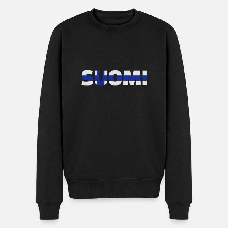 Finnland - Männer Premium Bio Pullover - Schwarz