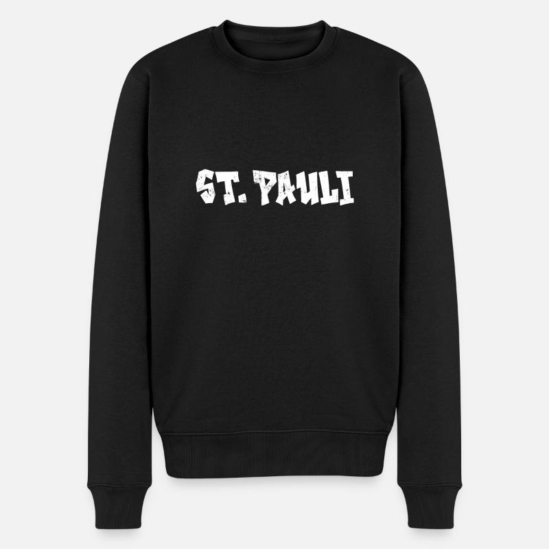 ST. PAULI - Männer Premium Bio Pullover - Schwarz