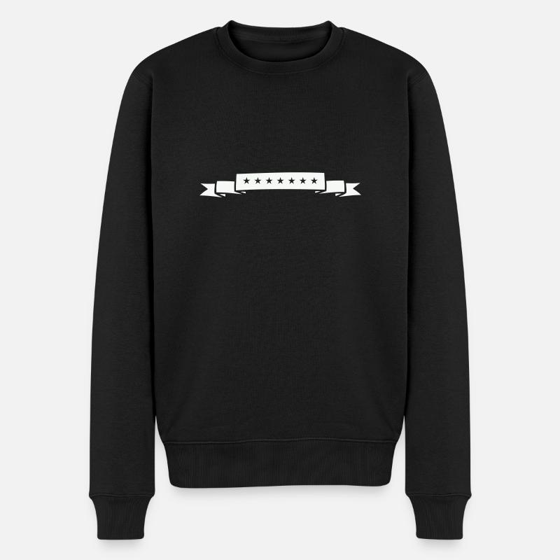 Banderole Sterne - Männer Premium Bio Pullover - Schwarz