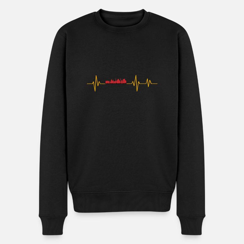 Heartbeat Dortmund - Geschenkidee - Männer Premium Bio Pullover - Schwarz