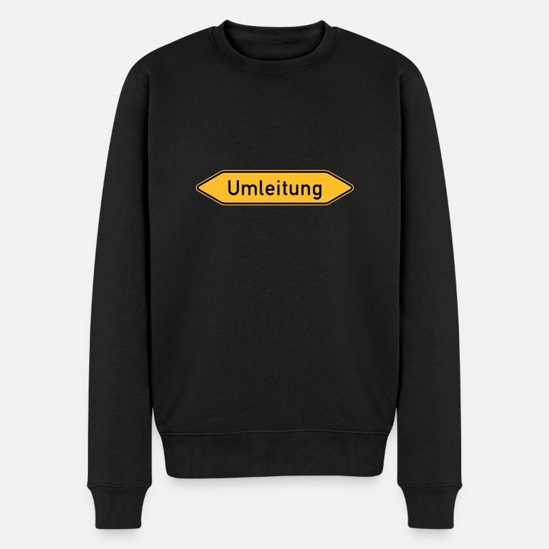 Umleitung Doppelt - Männer Premium Bio Pullover - Schwarz