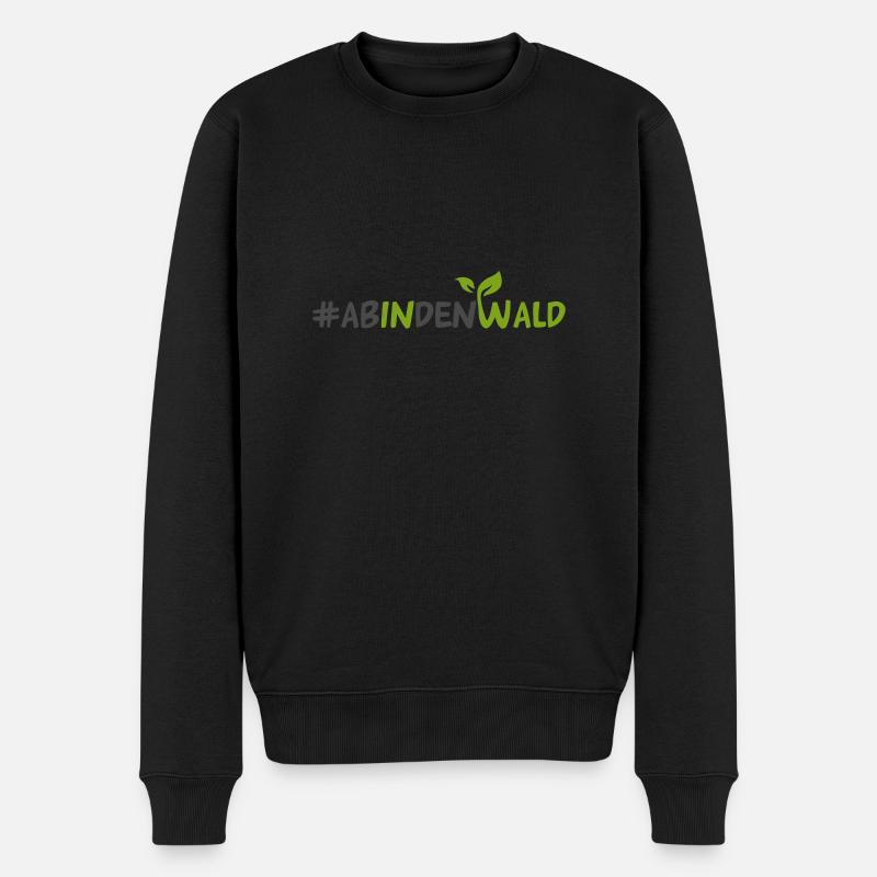 Ab in den Wald - Männer Premium Bio Pullover - Schwarz