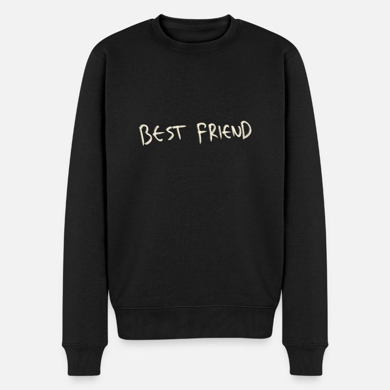 Best friend - Männer Premium Bio Pullover - Schwarz