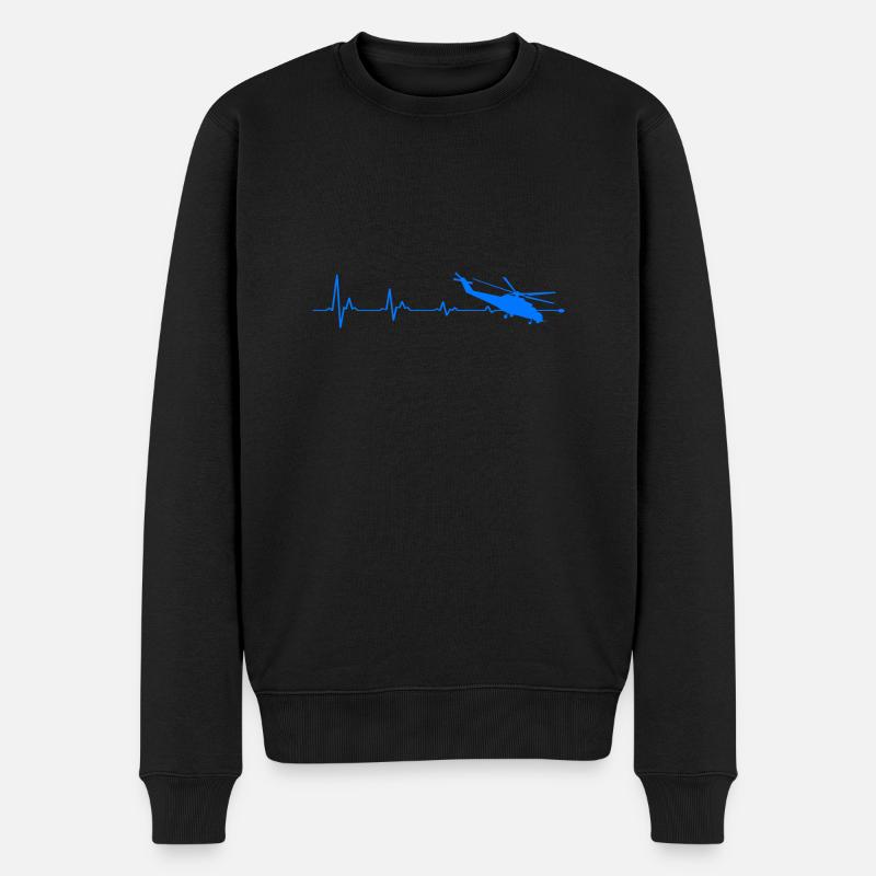 Hélicoptère Heartbeat Hélicoptère - Pull Premium bio Homme - noir