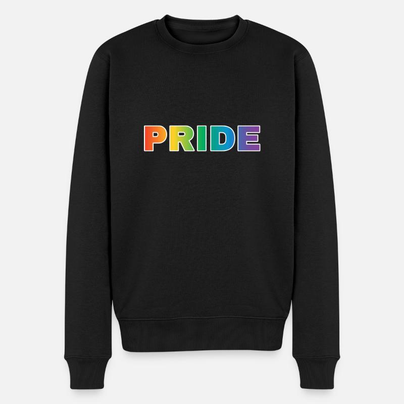 Pride Schriftzug - Männer Premium Bio Pullover - Schwarz