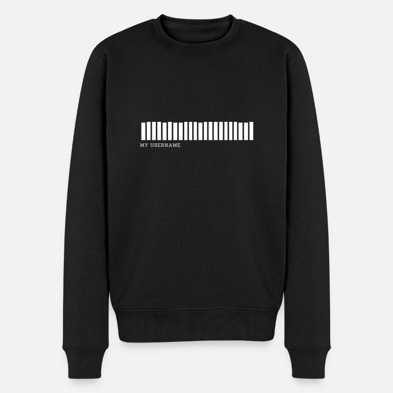 Username (barcode) - Men's Premium Organic Jumper - black