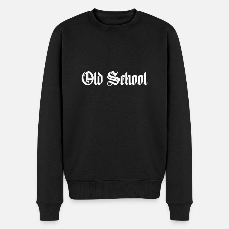 old school - Männer Premium Bio Pullover - Schwarz