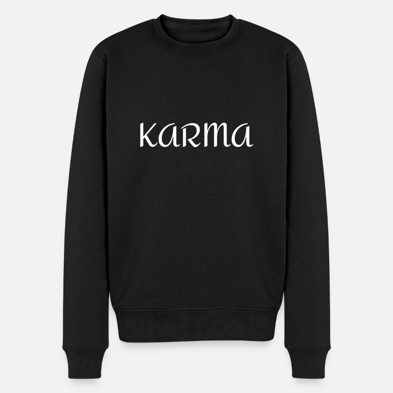 Karma - Männer Premium Bio Pullover - Schwarz