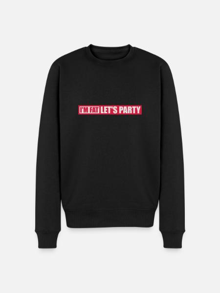 at the fat lets party - Men's Premium Organic Jumper - black