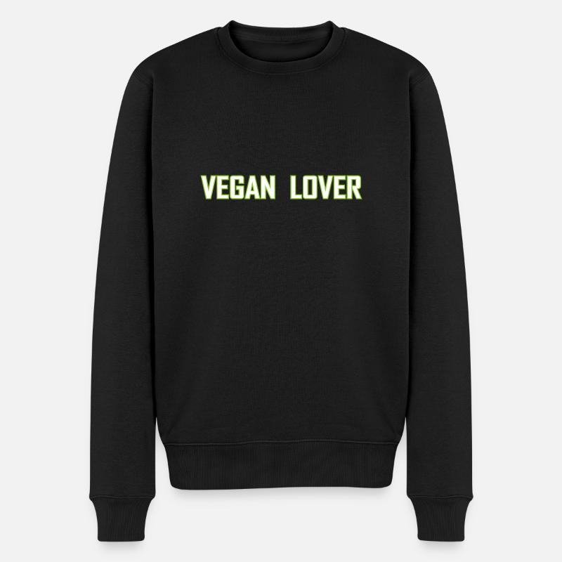 Vegan Veggie - Männer Premium Bio Pullover - Schwarz
